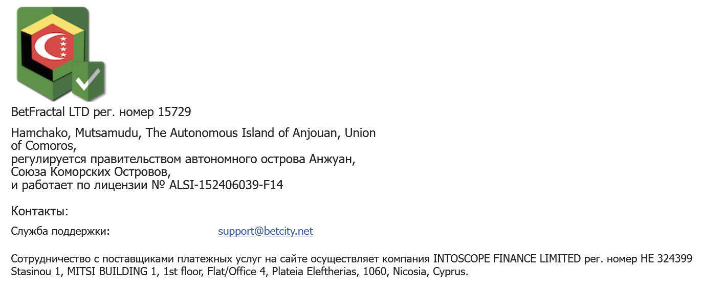 Зеркало Betcity Черногория